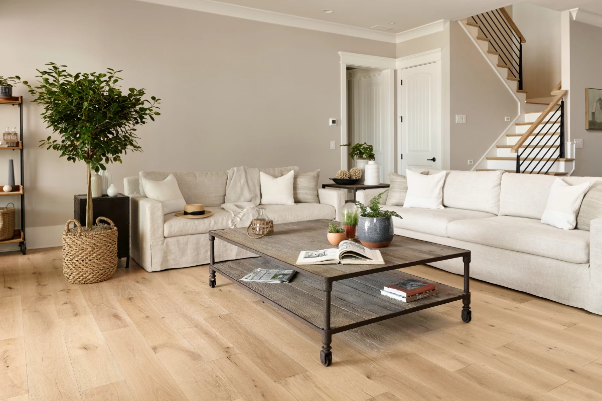 Refinished hardwood flooring with a smooth premium finish
