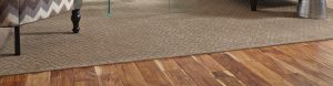 Carpet and wood flooring