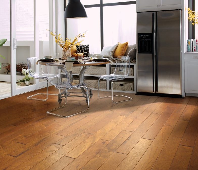 Contemporary city kitchen with wood flooring in chicago il