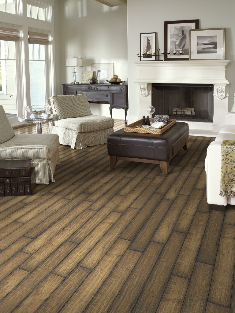 Brittany walnut in rustic contemporary living room in joliet il