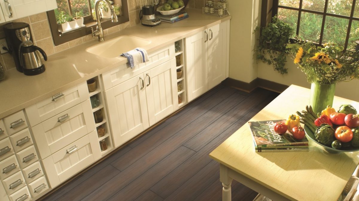 Bourbon walnut flooring in classic rustic kitchen