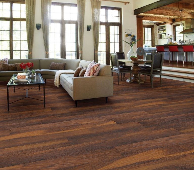 Contemporary flooring in cinnamon hickory