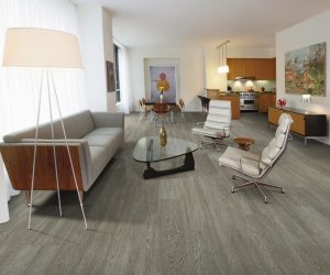Modern living room with laminate flooring