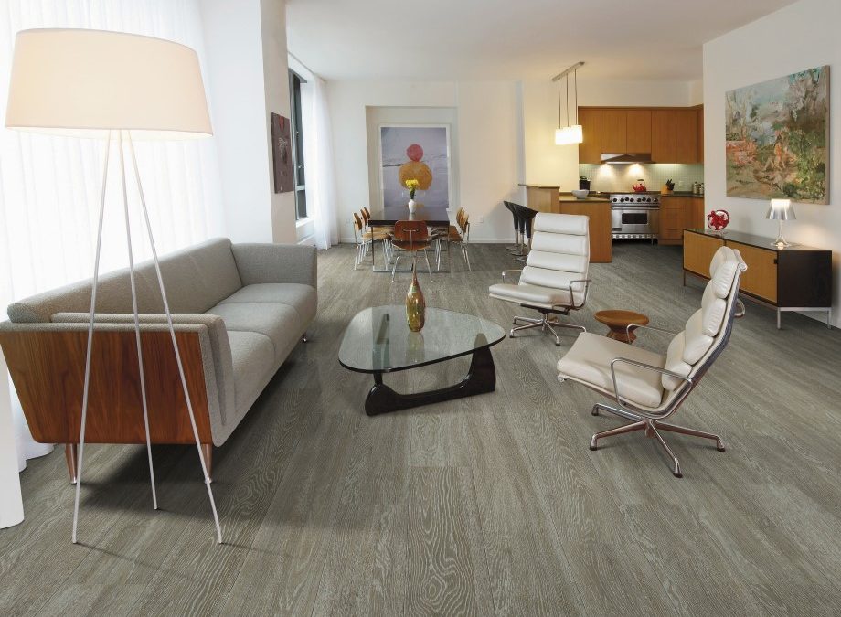 Modern living room with laminate flooring