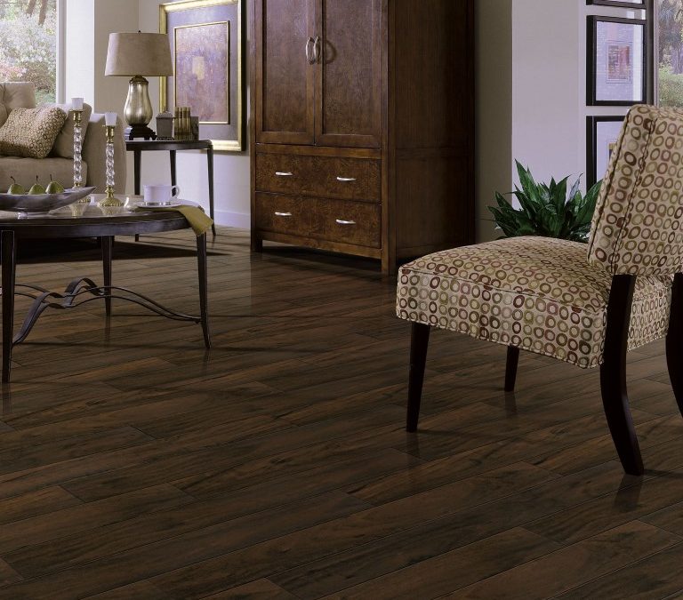 Dark engineered wood flooring