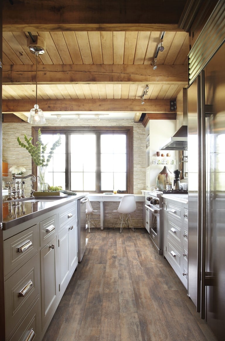 Vintage wood flooring in Oak Lawn home