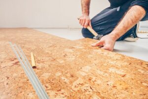 Man setting the floor
